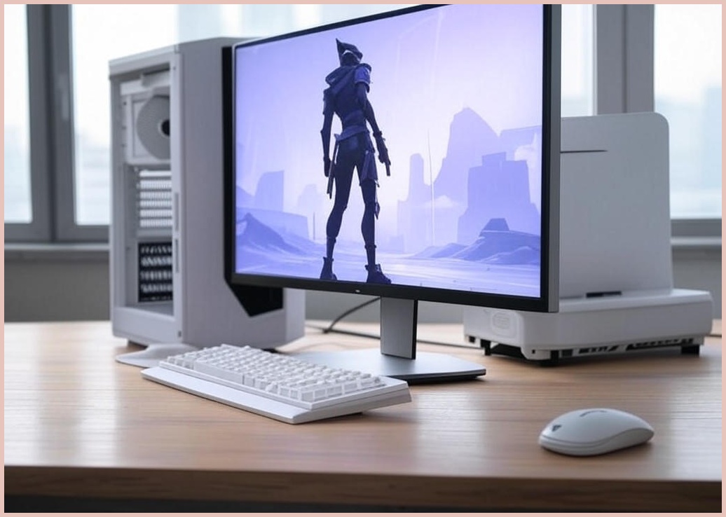 사무용 게임용 컴퓨터 풀세트 화이트 감성 롤 발로란트 게이밍 조립PC, 05-1)24인치/6100/1050/8G 세트, WIN10 Home, 250GB, 8GB, 화이트